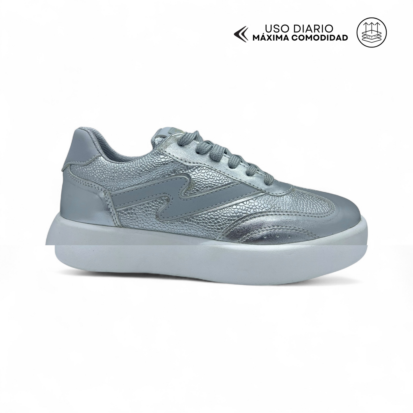 Calzado Casual Dama BMD24905-PLATEADO 10% OFF