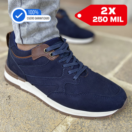 Calzado 100% Cuero Hombre BM22BX73 AZUL ⚡ UNICO PAR ⚡ 60% OFF 2X250 MIL