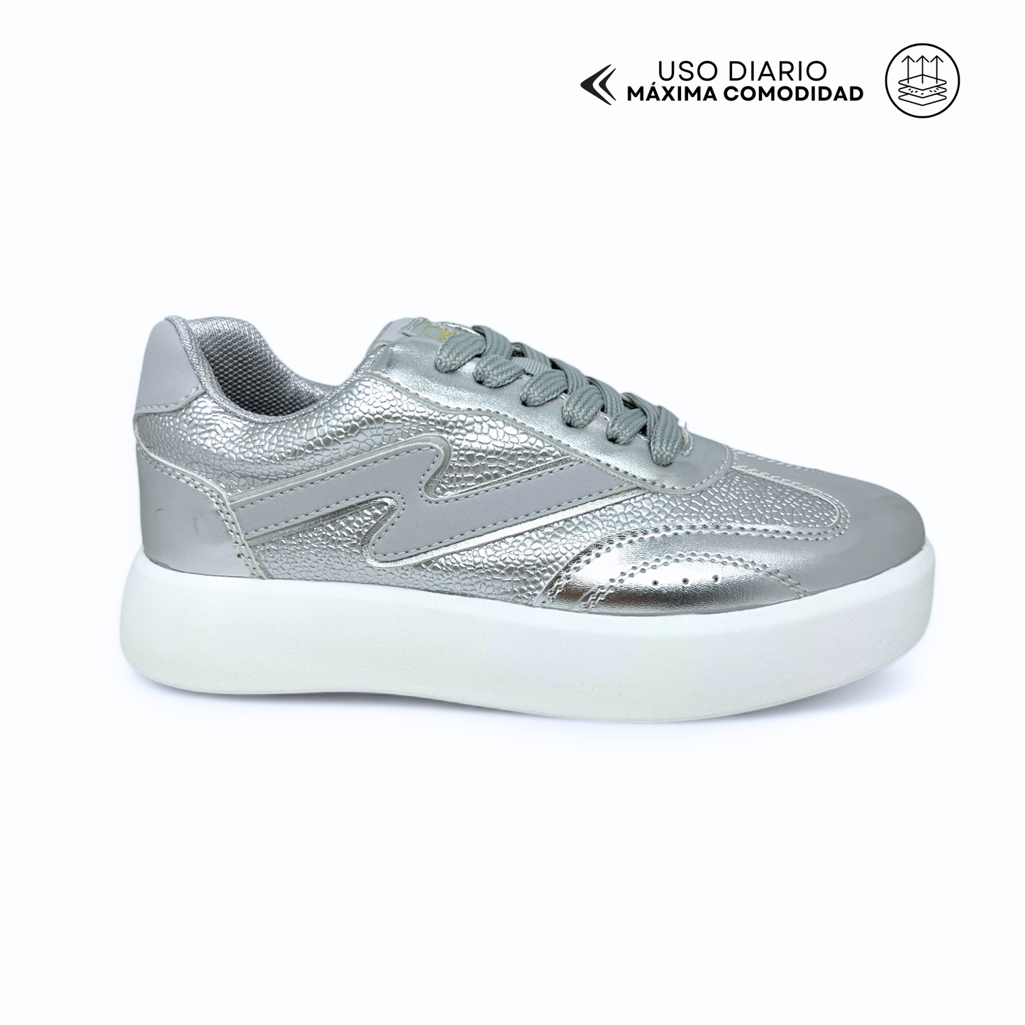 Calzado Casual Dama BMD24905-PLATEADO 50% OFF 🔥 2X200