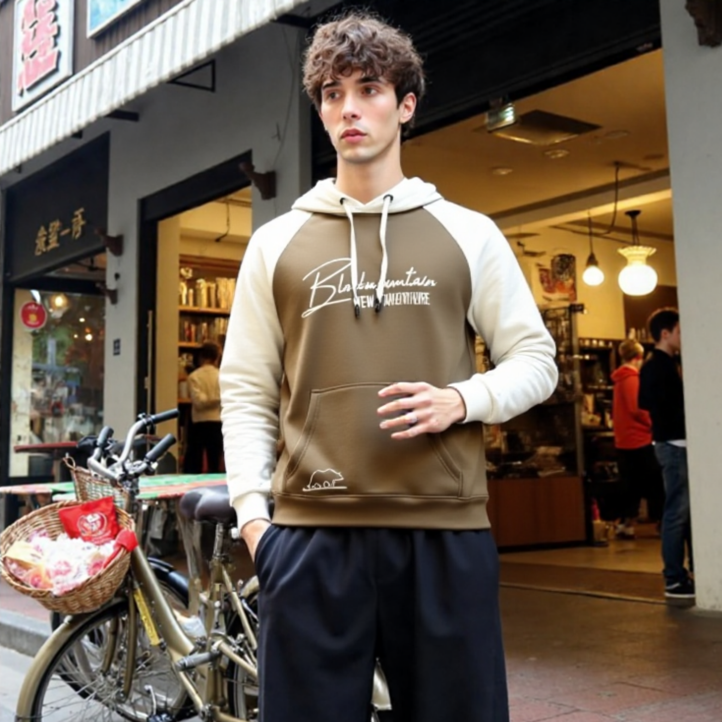 Buzo hombre bicolor BMH2581-6 Beige-cafe