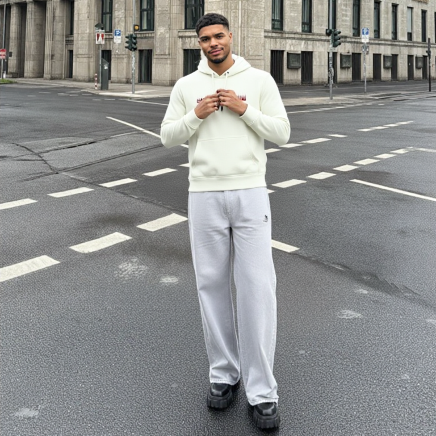 Buzo hombre casual unicolor BMH2582-6 BLANCO